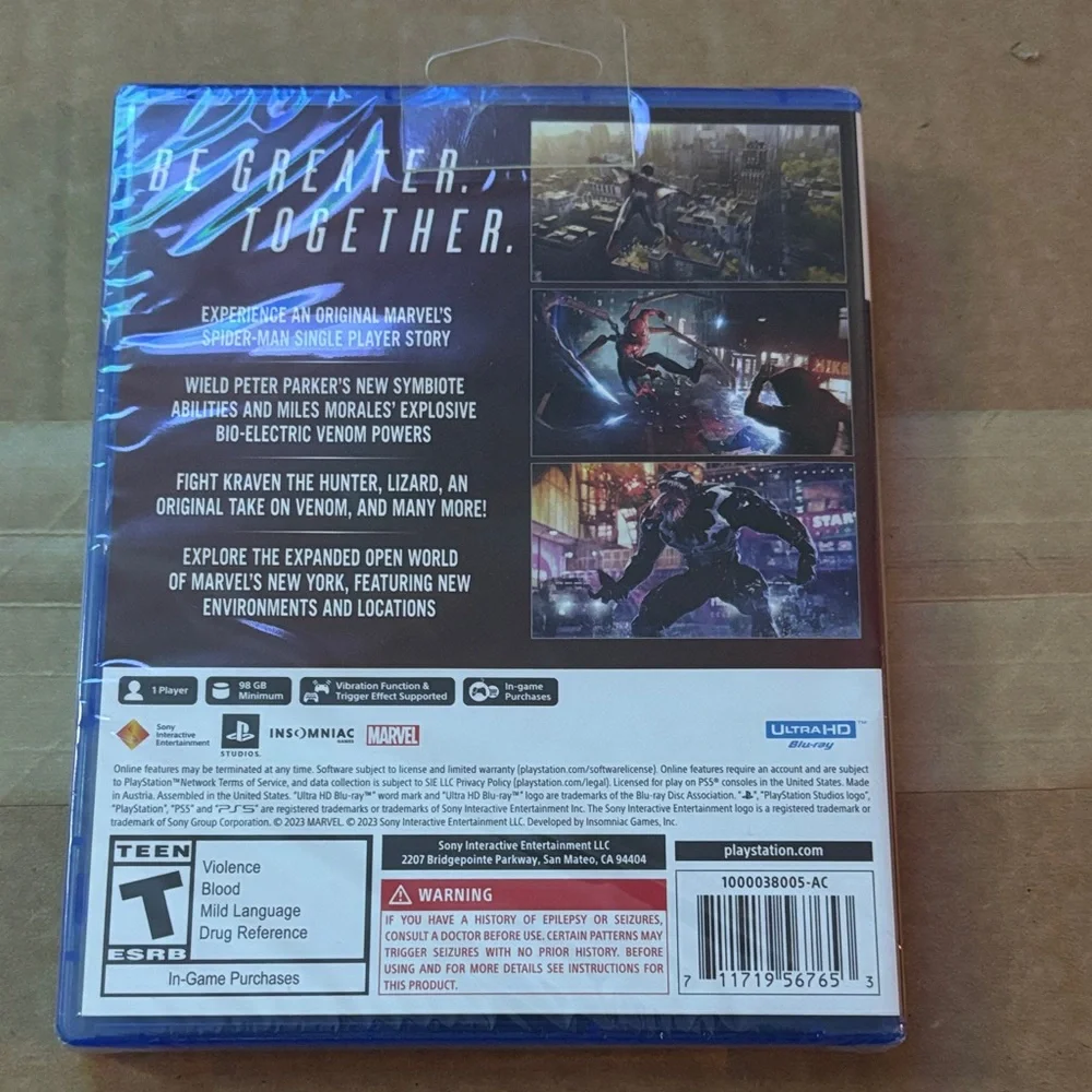Marvel Spider-Man 2 PS5 Sealed with Reversible Beanie